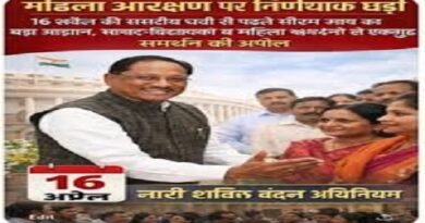 अब नारी शक्ति के प्रतिनिधित्व को नई ऊंचाई देने का समय – मुख्यमंत्री  विष्णुदेव साय