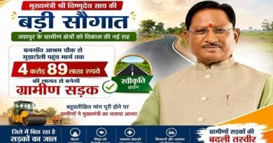 मुख्यमंत्री  विष्णुदेव साय की बड़ी सौगात: बनगाँव आश्रम चौक से मुड़ाटोली तक बनेगी 4.89 करोड़ रुपये की सड़क